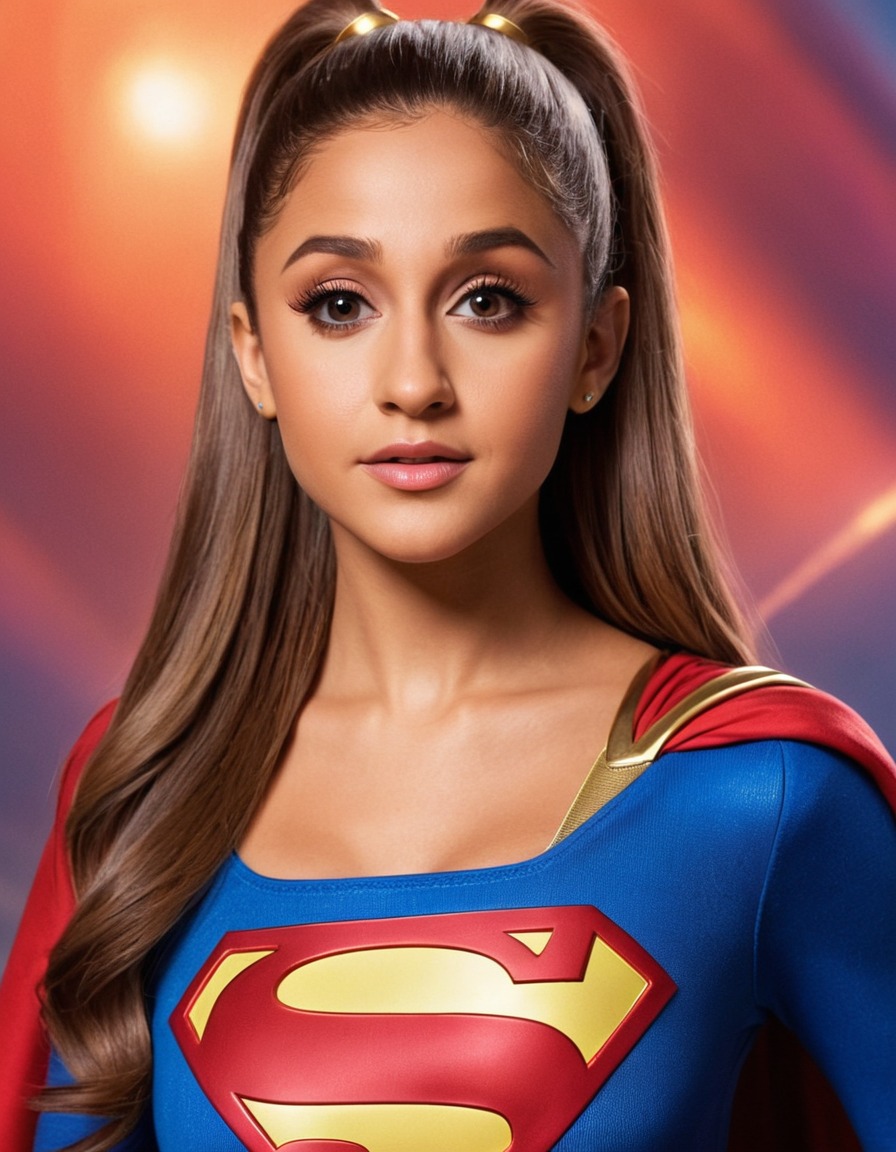 ariana grande, supergirl, superhero, music artist, entertainer