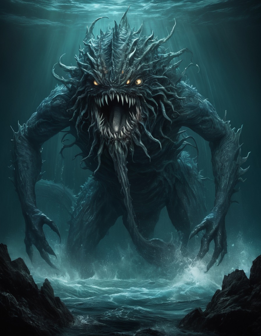 water sprites, sea monster, mythology, legend, fantasy, creature, ocean