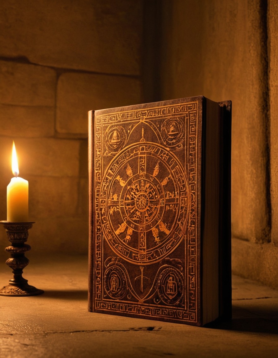 symbol, mysterious, ancient, underground, candlelight, passageway, da vinci code, books