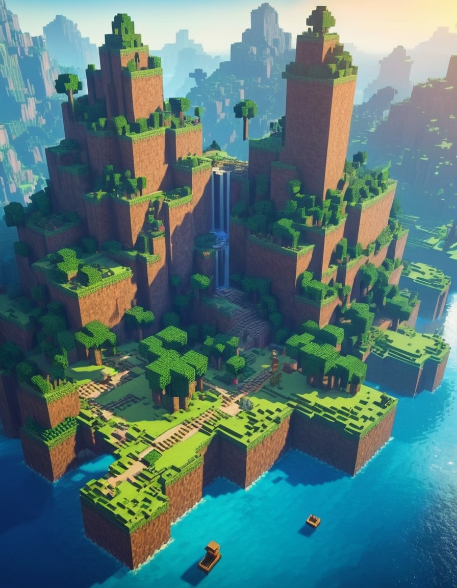 minecraft, video game, pixel art, exploration, open world, gaming, computer games