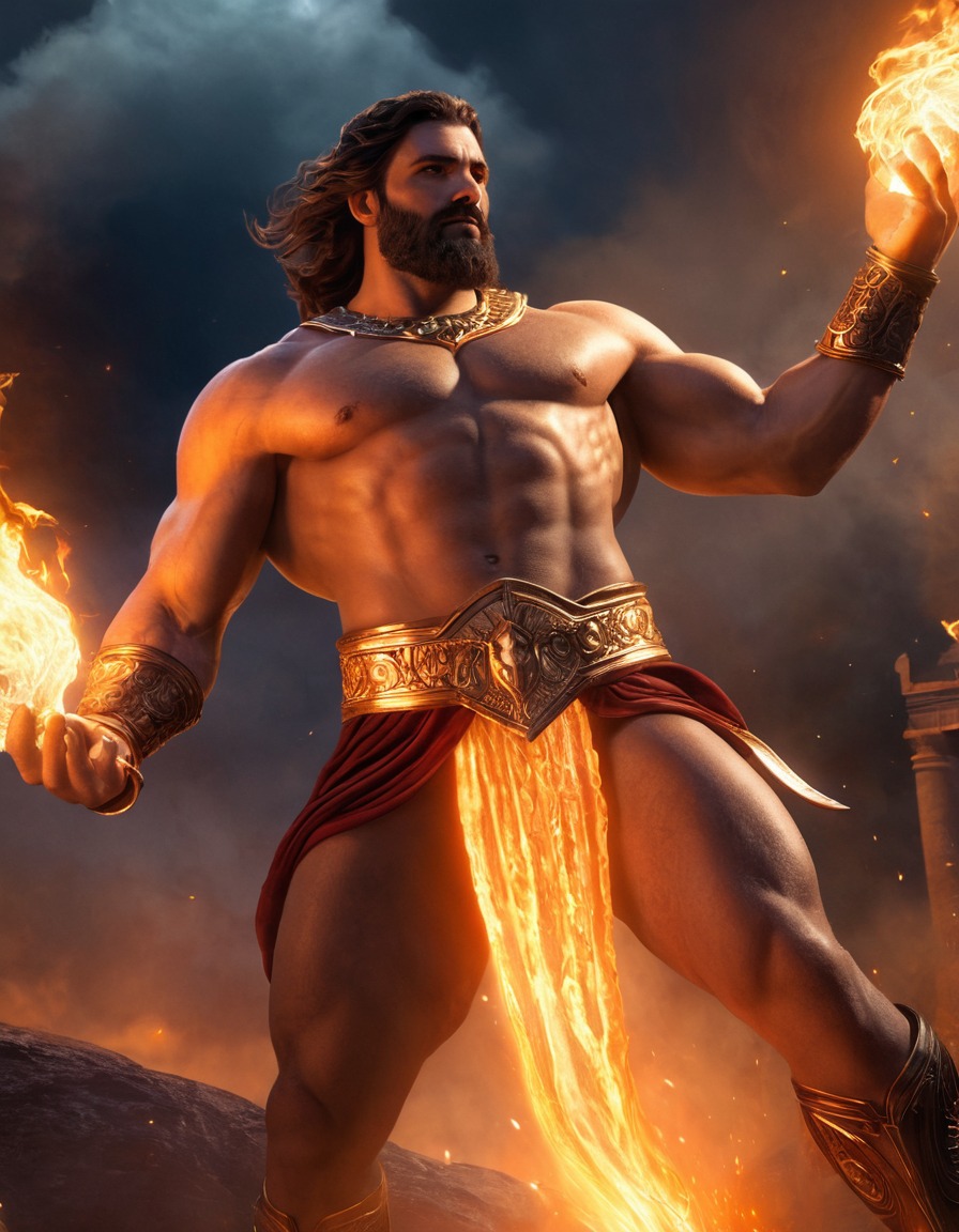 hephaestus, greek mythology, olympian gods, forge, divine scenes, epic poetry, artisan