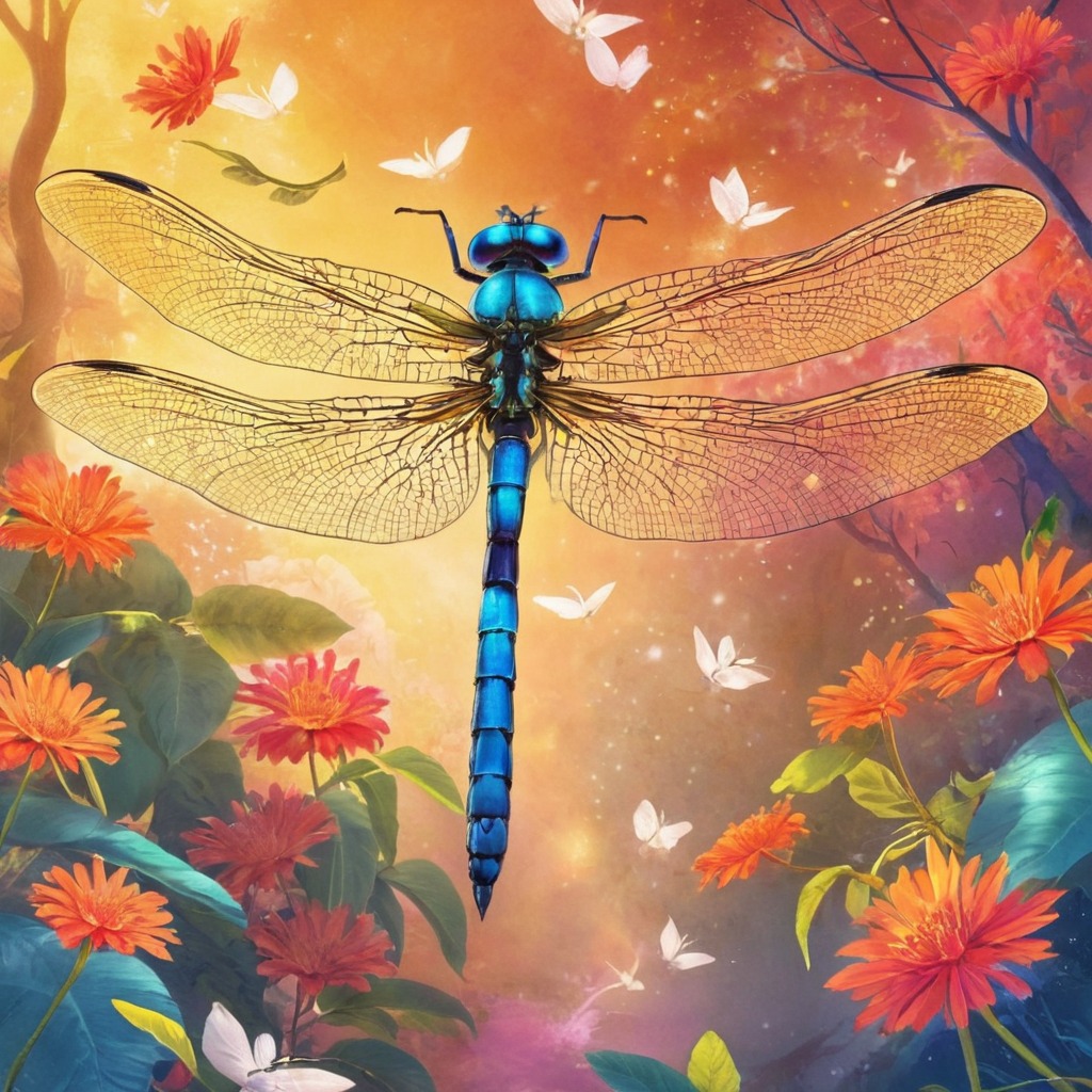 digitalart, insect, dreamup, digitalpainting, floral, dragonfly, ai_art