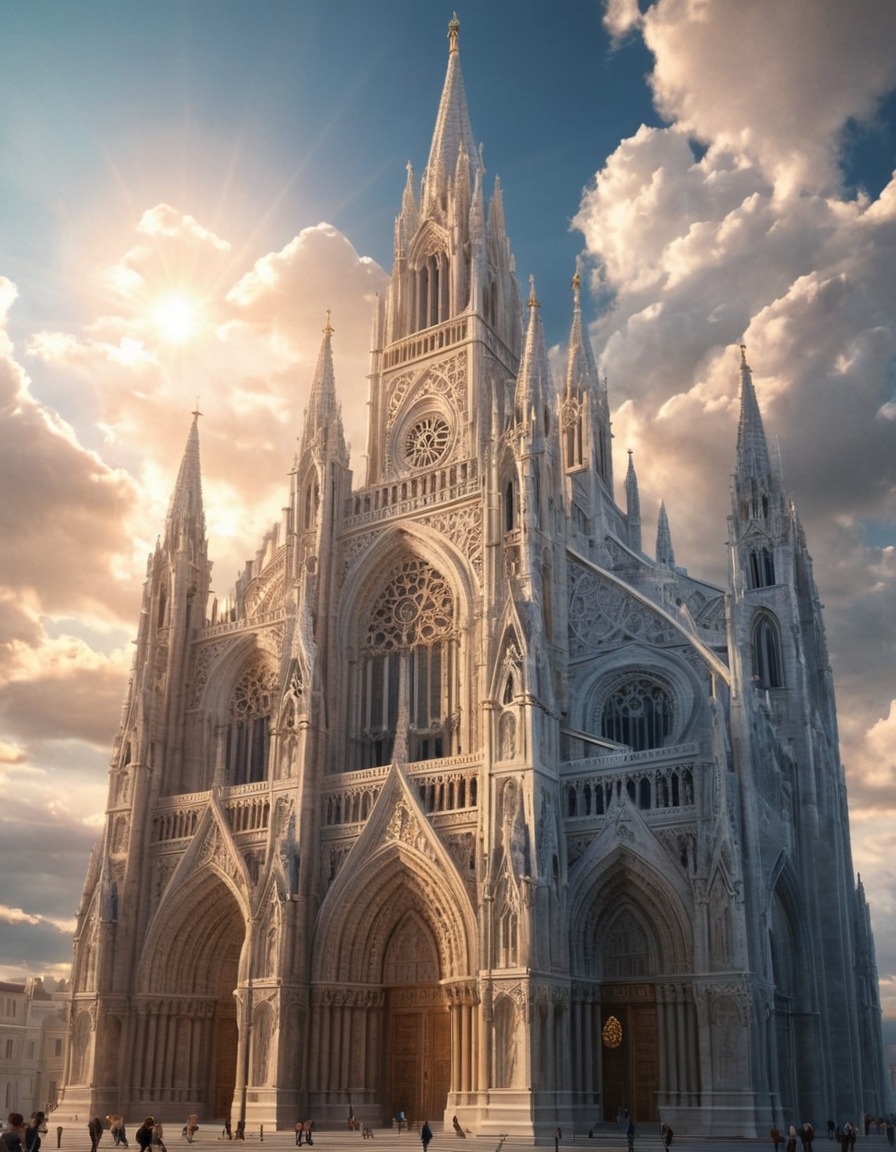 cathedral, architecture, gothic, stone carvings, religious building