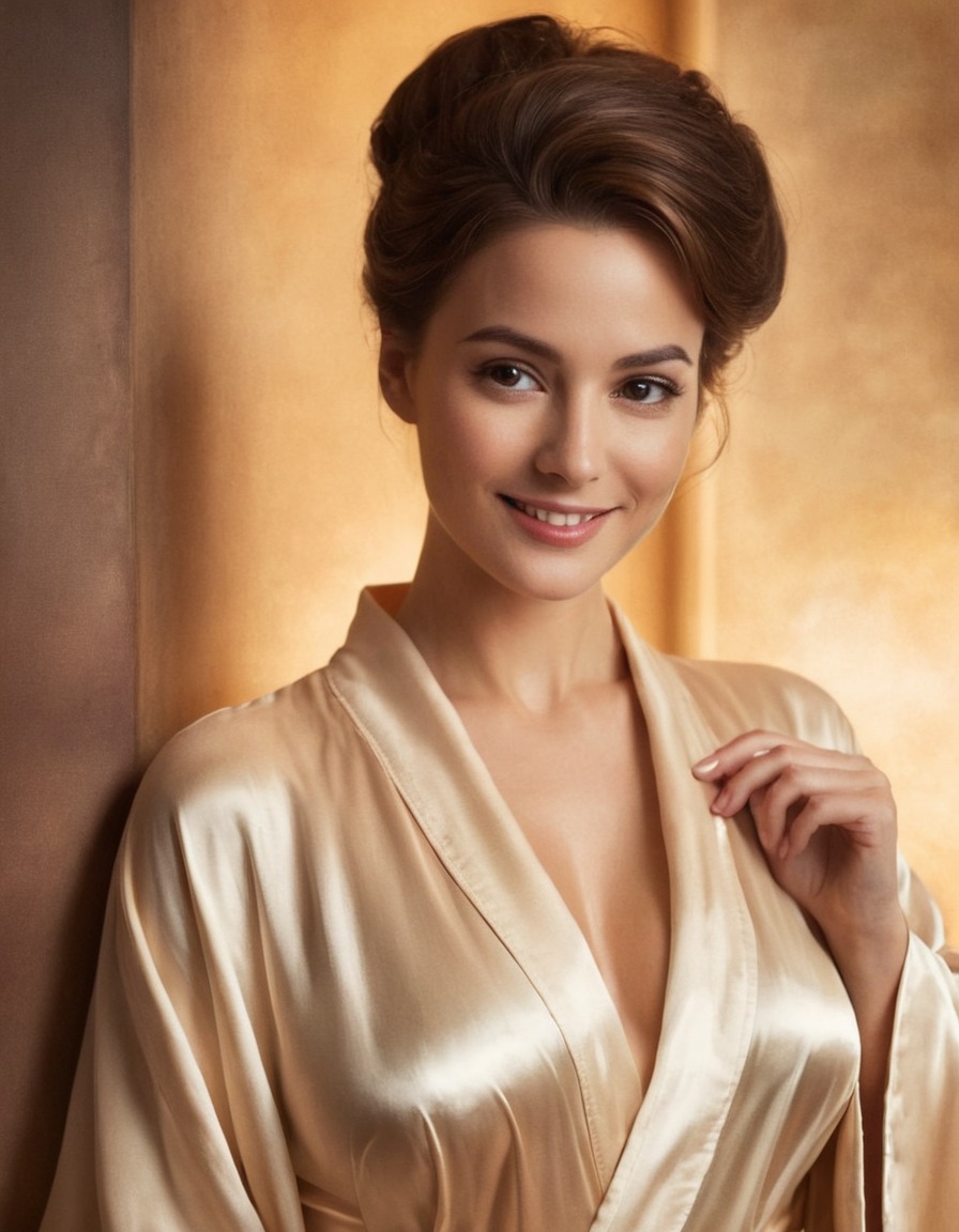 mysterious, woman, vintage, silk robe, secretive