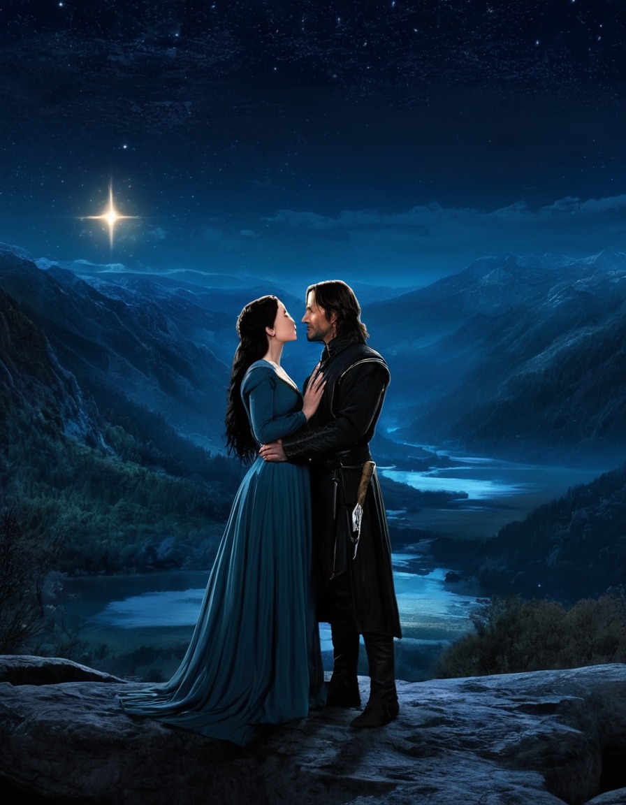 romance, fantasy, love, night, stars, john tolkien, tolkien