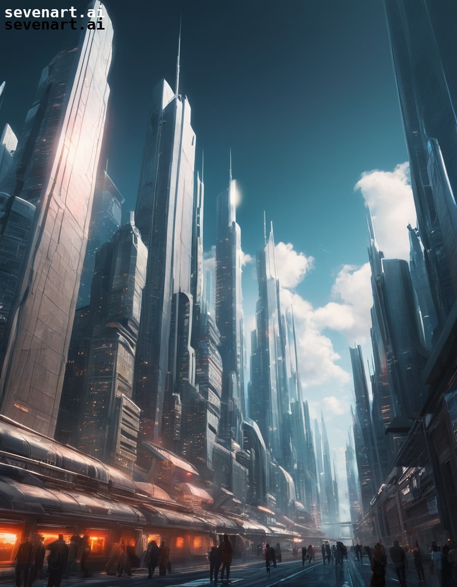 futuristic, cityscape, skyscrapers, technology, modern