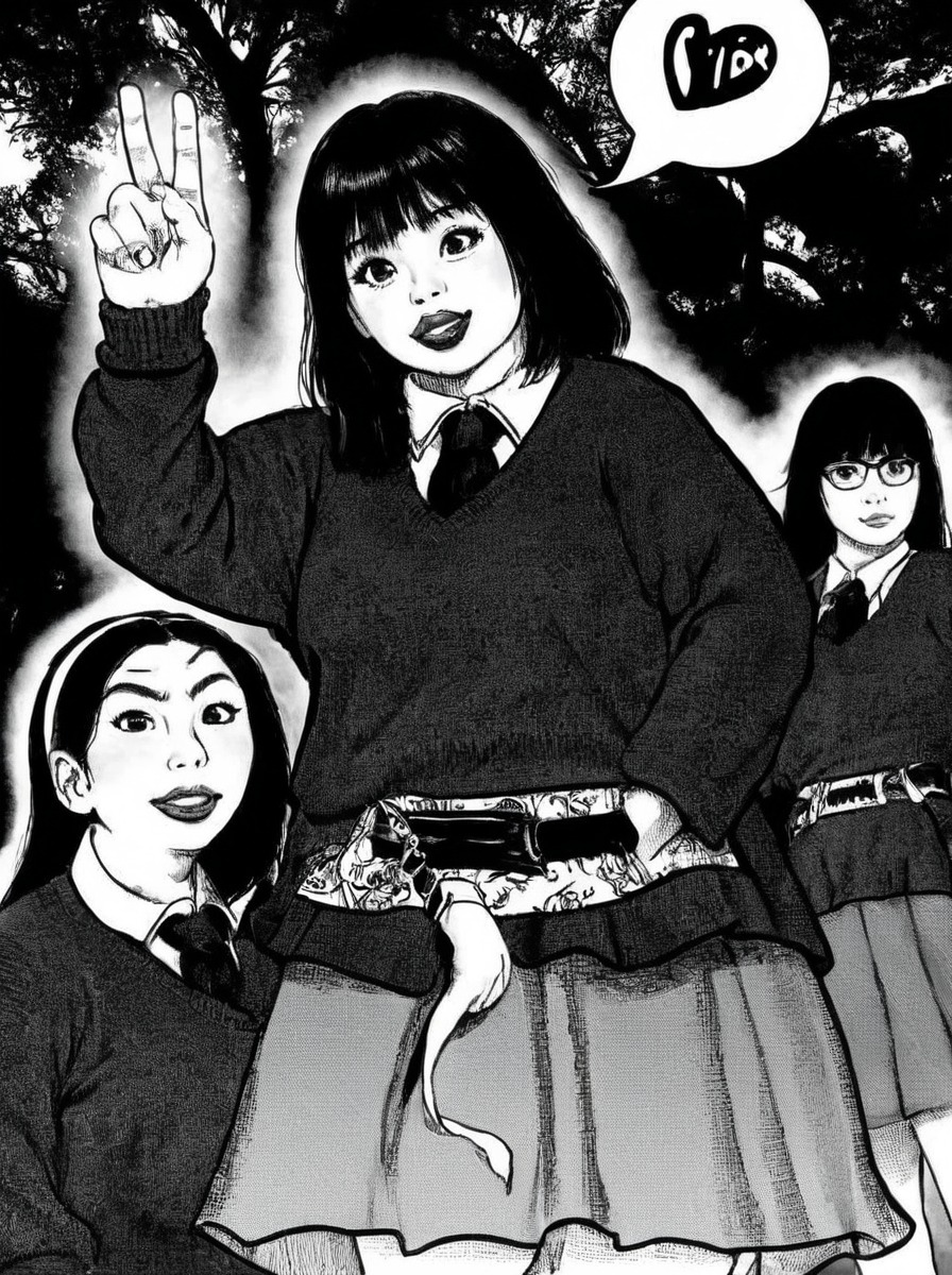 monster, horror, magic, composition, coven, digitaldrawing, halftone, japanesegirl, manga, mangaart, mangastyle, terror, terrortales