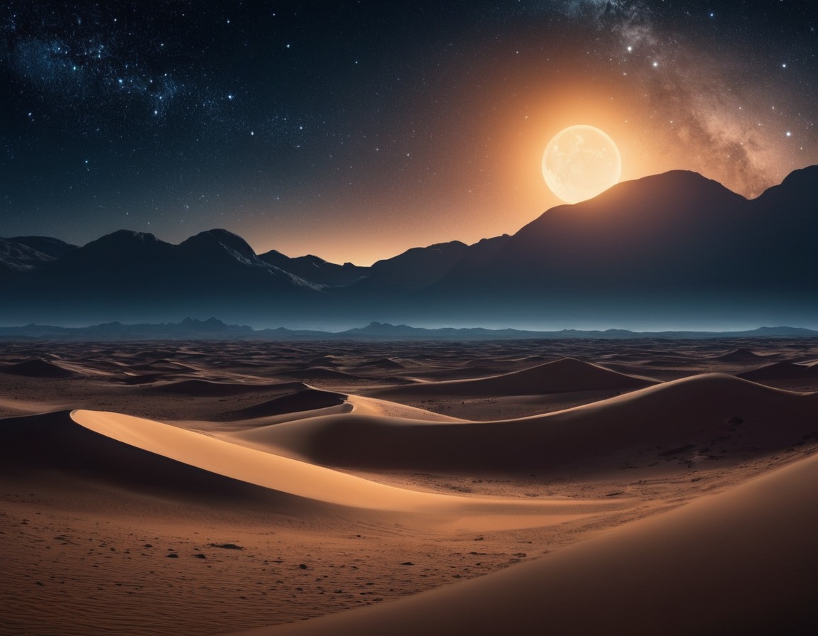 desert, arrakis, night, stars, sandworms., dune