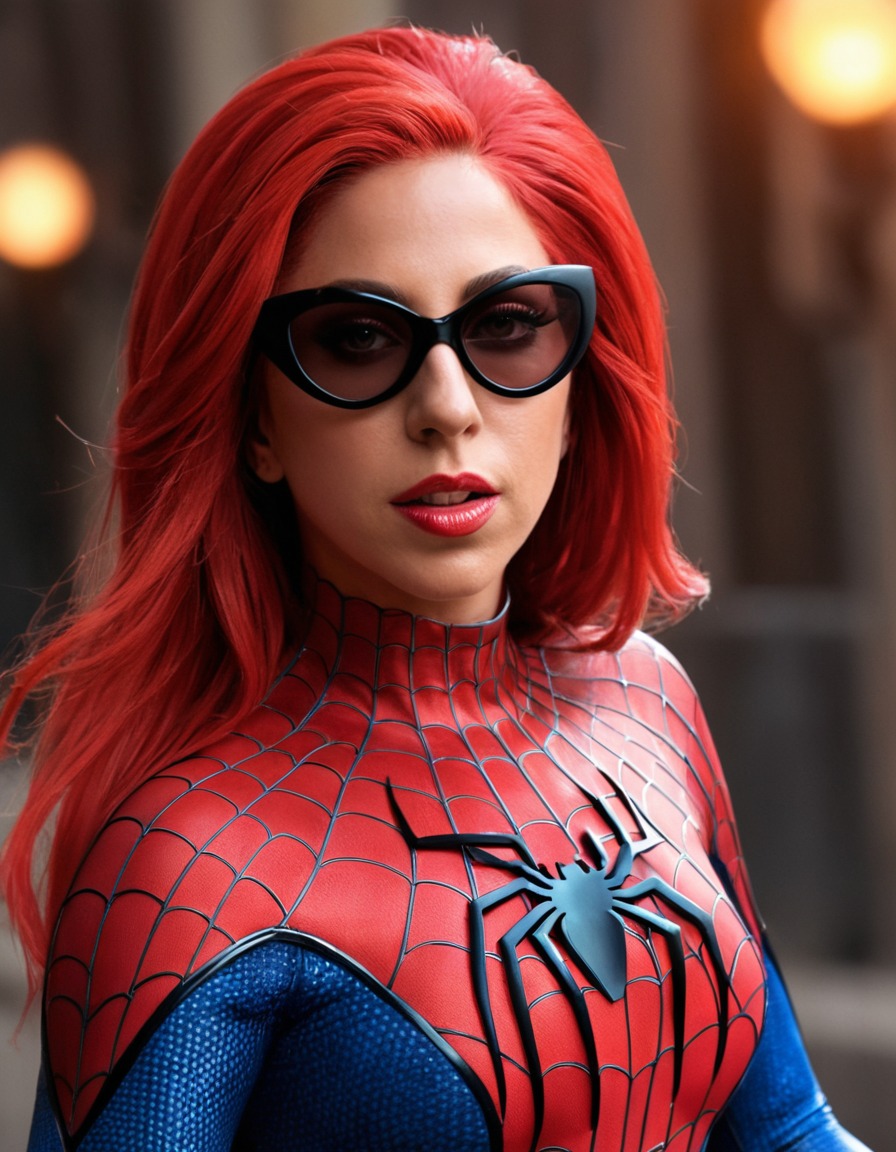 lady gaga, spiderman, musician, entertainer, pop culture, superhero, crossover