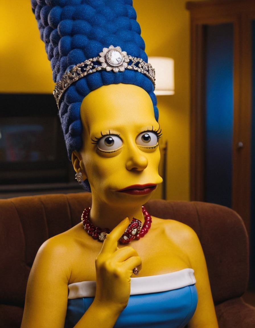 marge simpson, the simpsons, fictional character, reimagined, beautiful woman