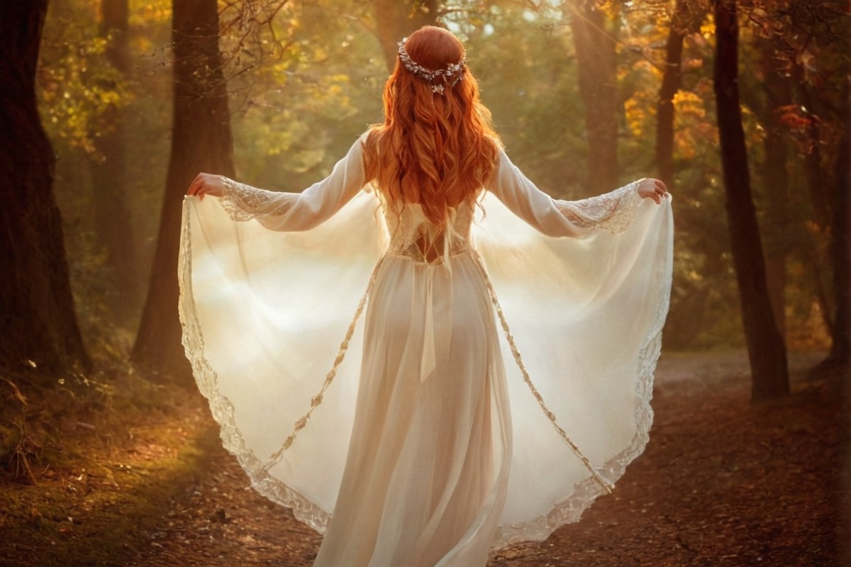 elf, autumn, elven, elvish, fairy, fairytale, fall, forest, gingerhair, lights, magic, magical, princess, redhair, redhead, tolkien, woodland, woods, gingergirl, gingerredhead