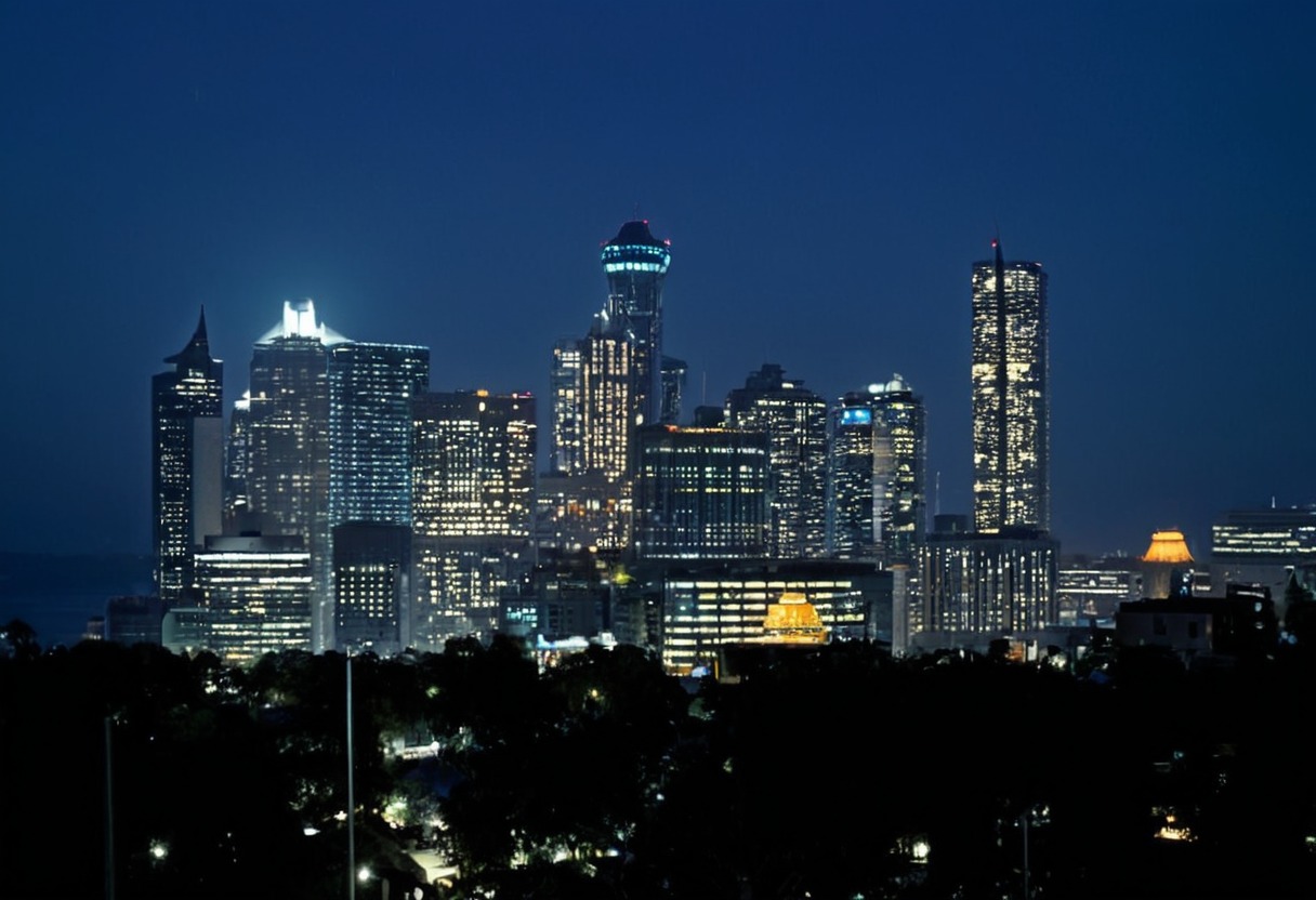 houston, night, city, texas, 1990s, 90s, 90's