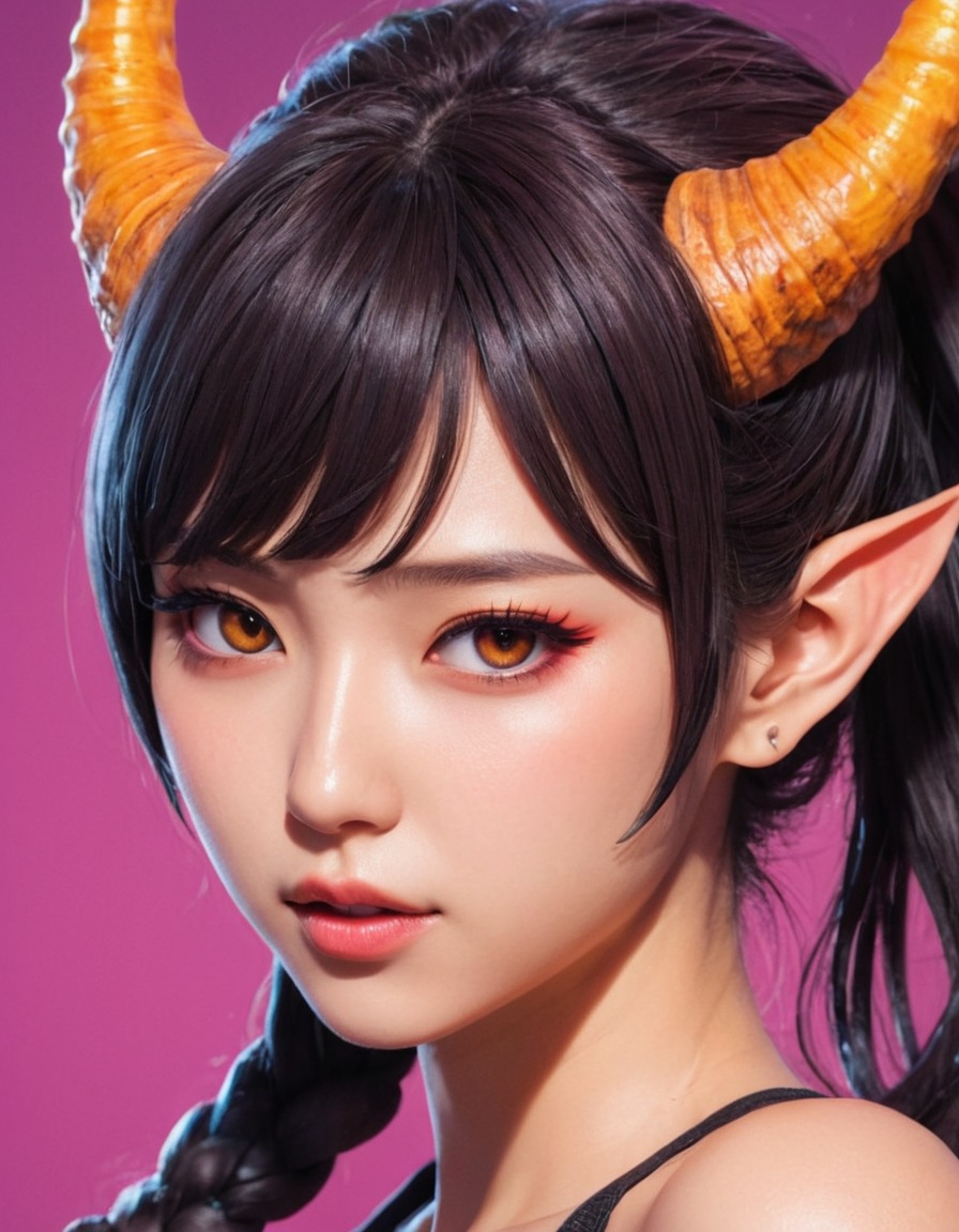 mutations, woman, female, anime, horns