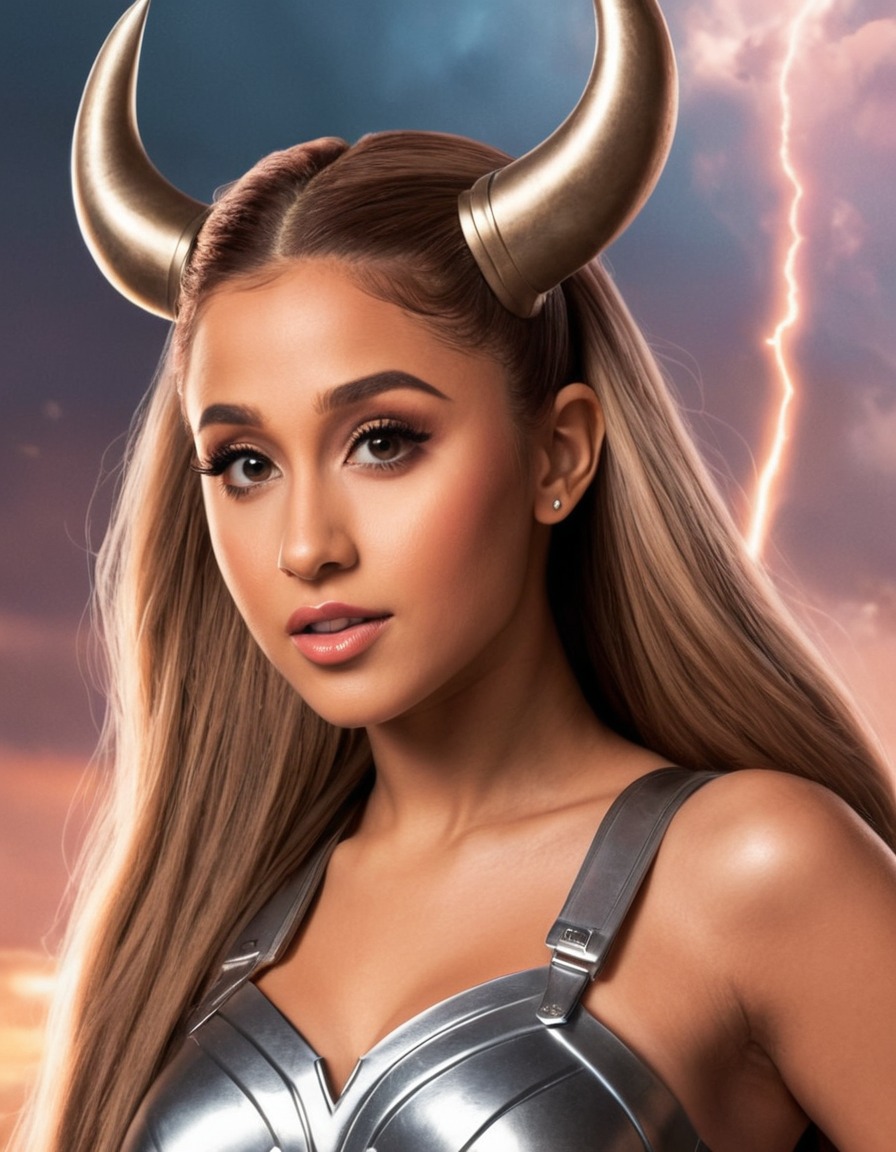 ariana grande, thor, celebrity, singer, marvel, superhero, cosplay