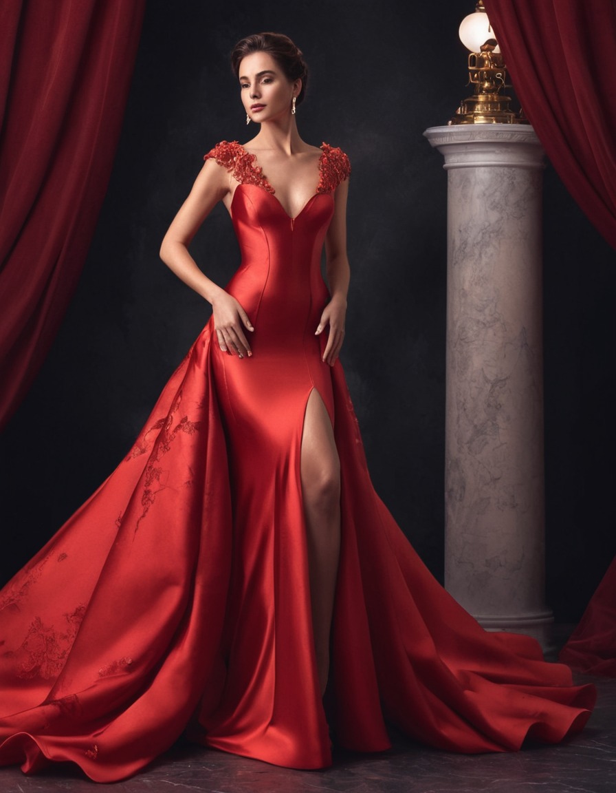 fashion, elegance, evening gown, beauty, sensuality, woman