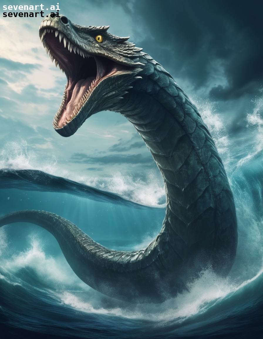 sea serpent, mythical creature, ocean, monster, deep sea