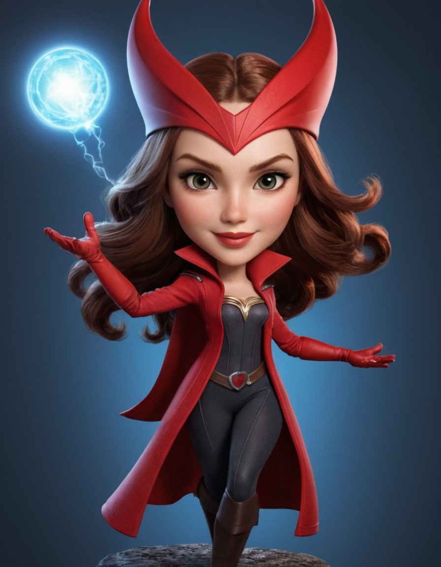 aiart, fun, comedy, avengers, digitalart, ai, entertainment, scarlet witch (avengers), caricature