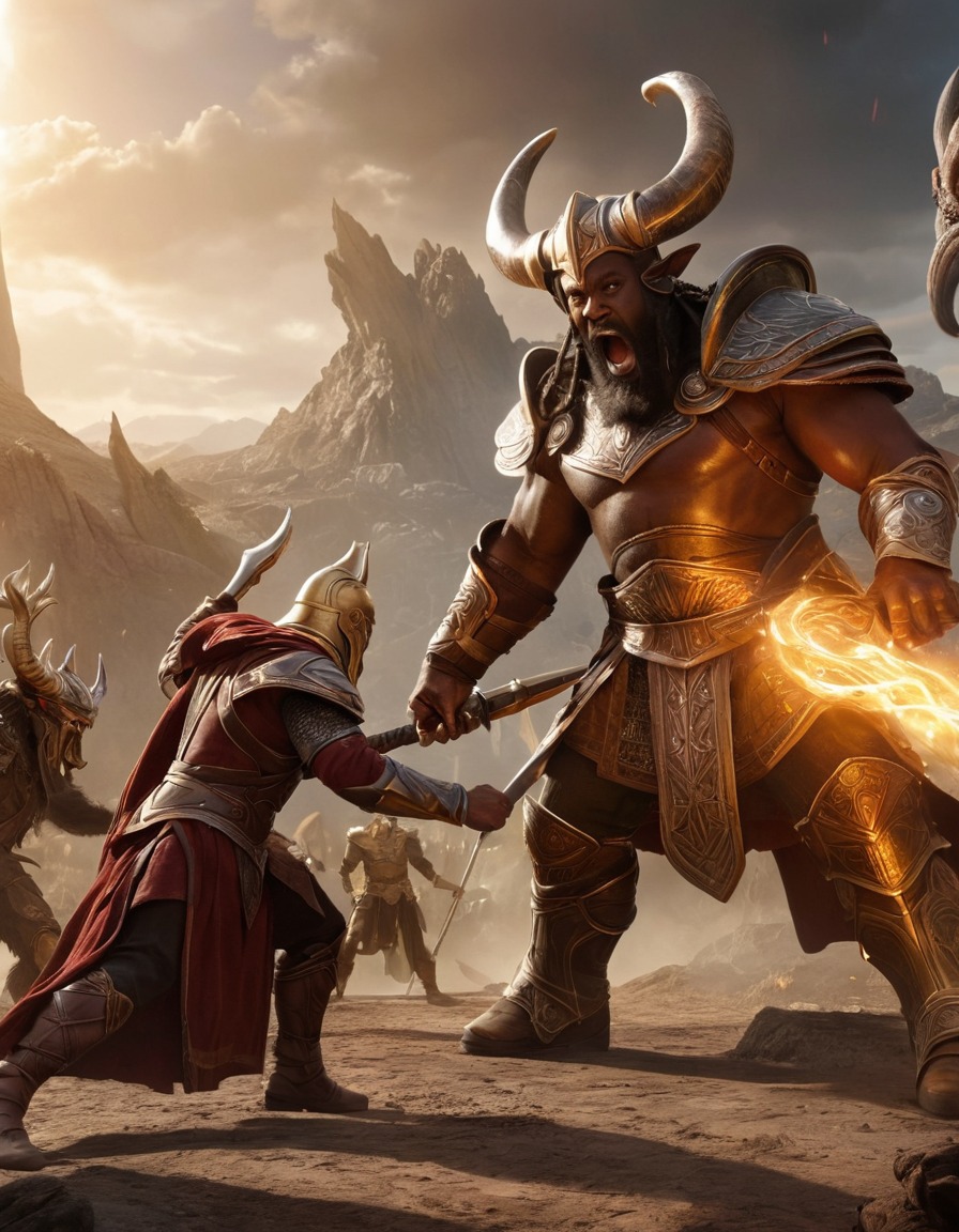 heimdall, fight scene, monsters, norse mythology, guardian of the bifrost, battle, legendary