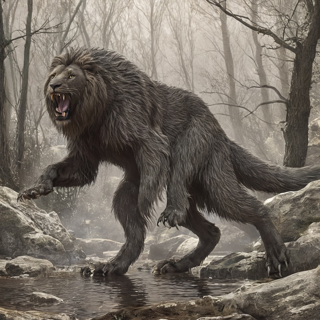 horror, monster, creature, creepy, werewolf, beast, dreamup, ai_art, creepycryptids