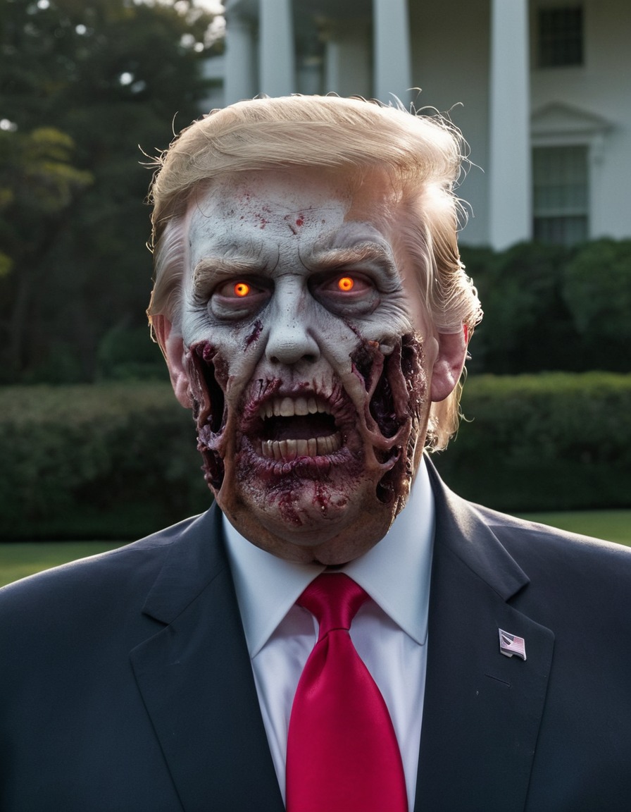 donald trump, usa, zombie, white house, satire, politics