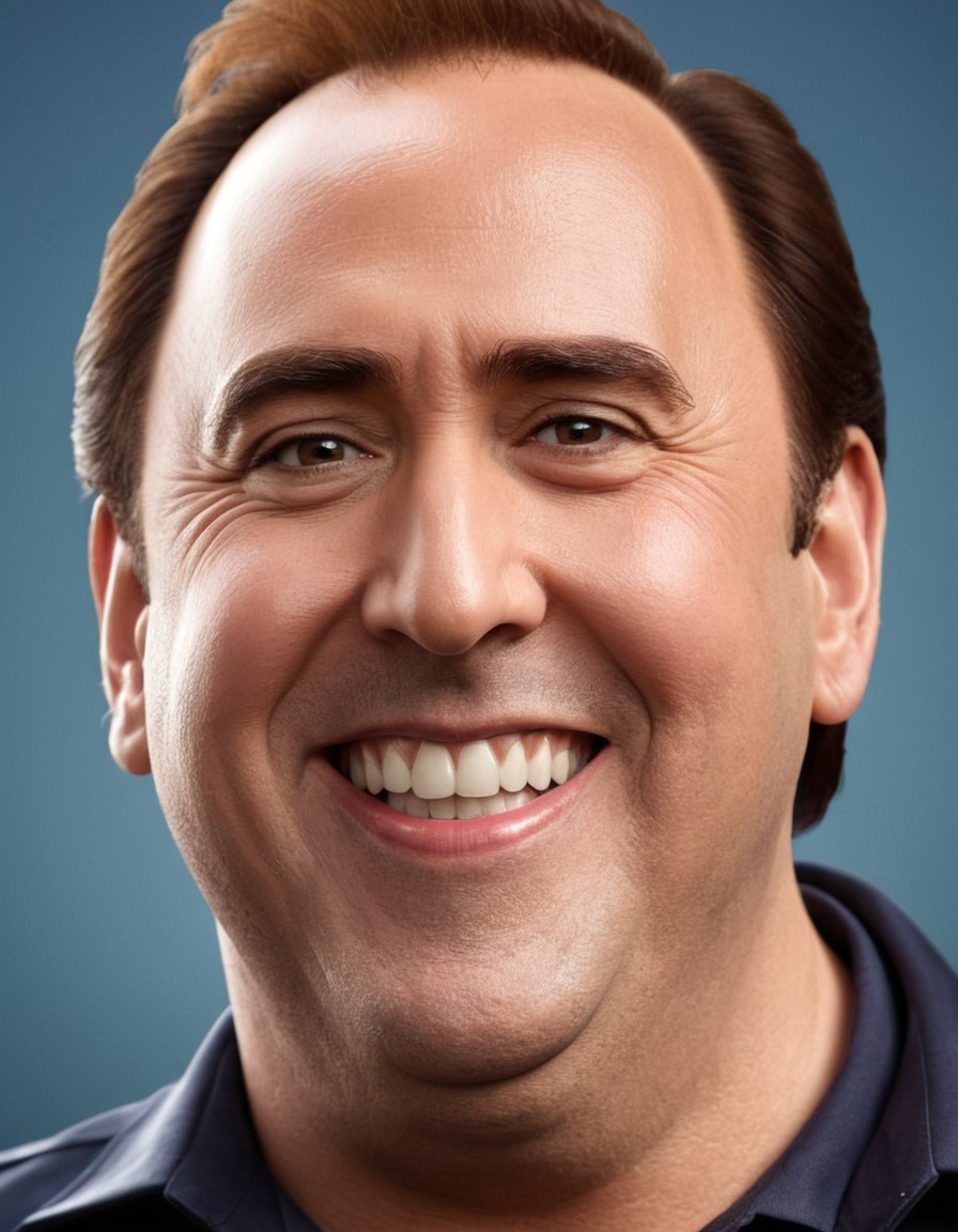 nicolas cage, caricature, humor, celebrity, fat