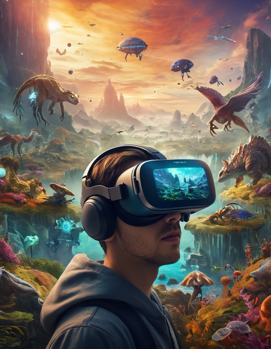 virtual reality, digital world, immersion, fantasy, technology