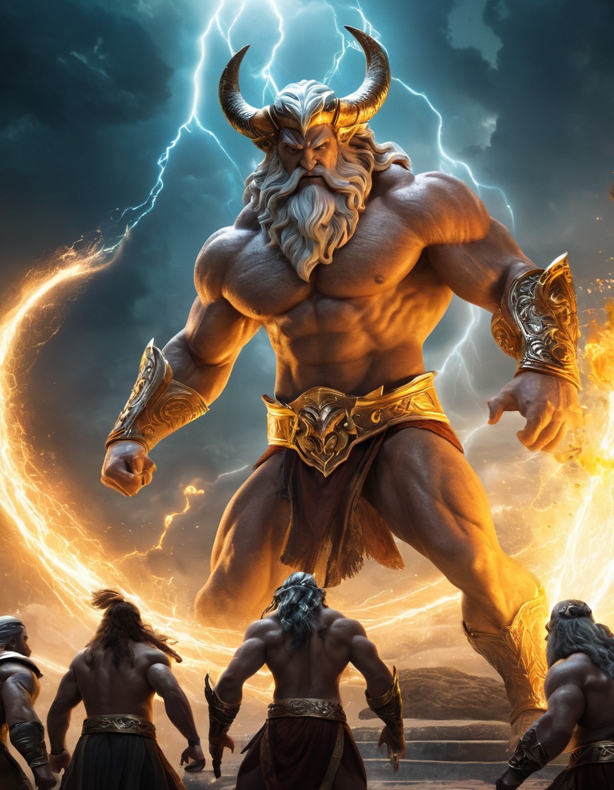 zeus, epic, fight scene, monsters, mythology, greek gods, legendary battles