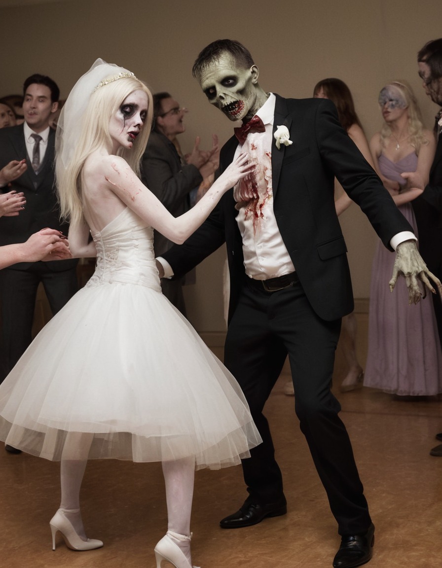 zombie, wedding, awkward, dance, undead