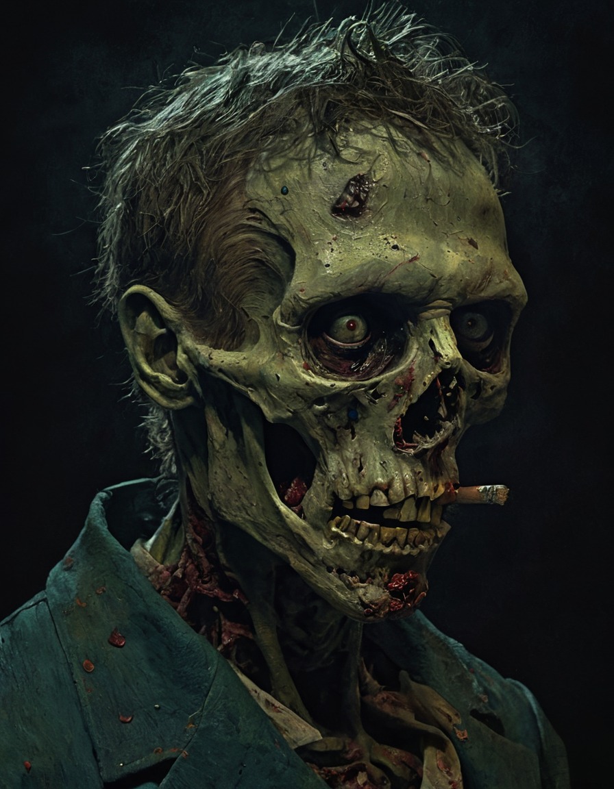 art, classical art, vincent van gogh, self-portrait, zombie