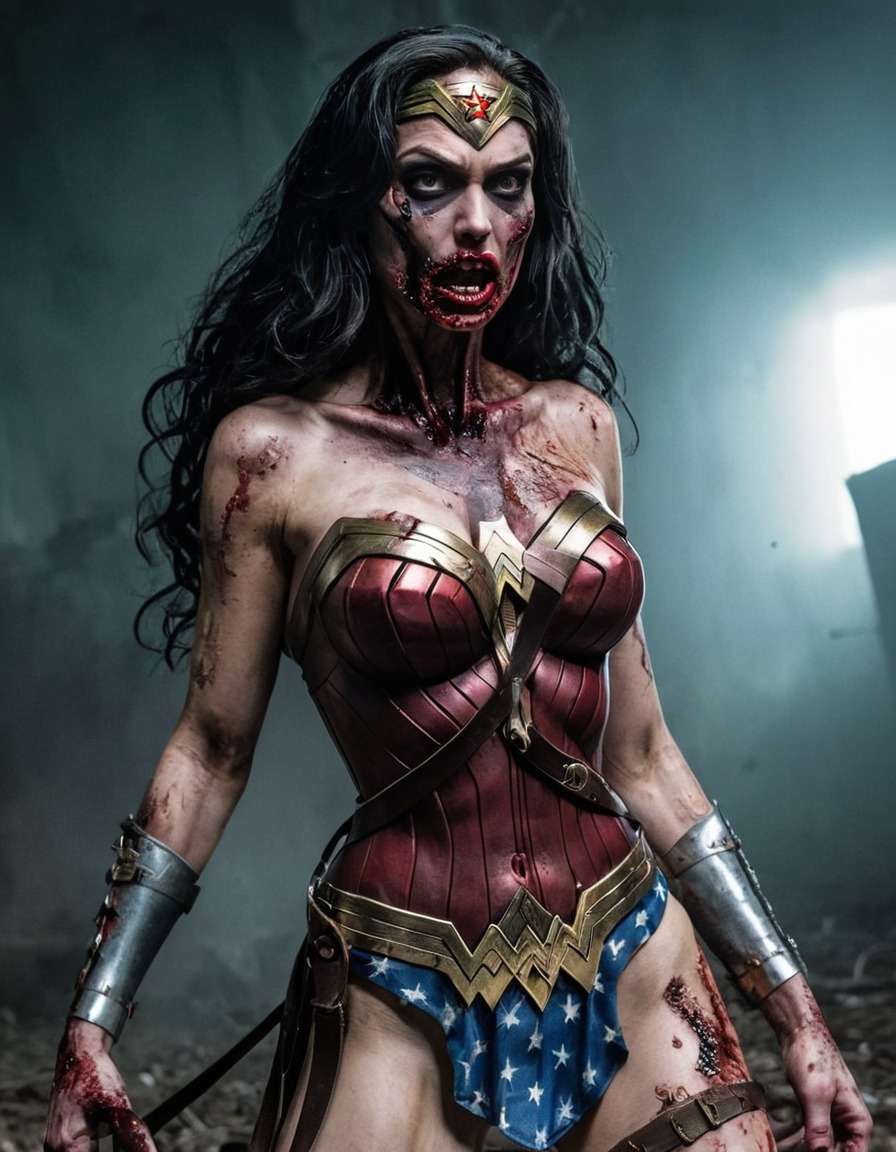 zombie, wonder woman (dc comics), superhero, undead, horror, comic book, character