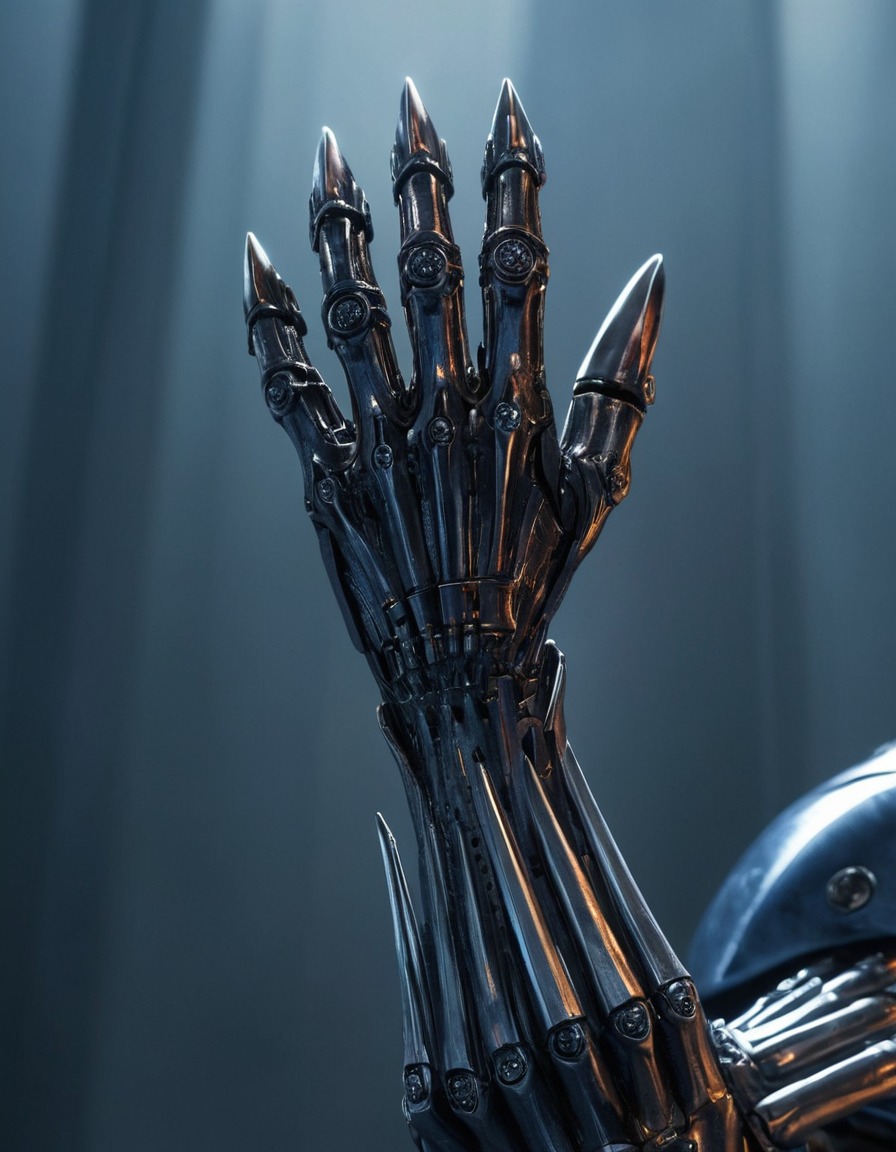 robot, t-1000, terminator, transformation, hand, blade, sci-fi, robots, games, movies