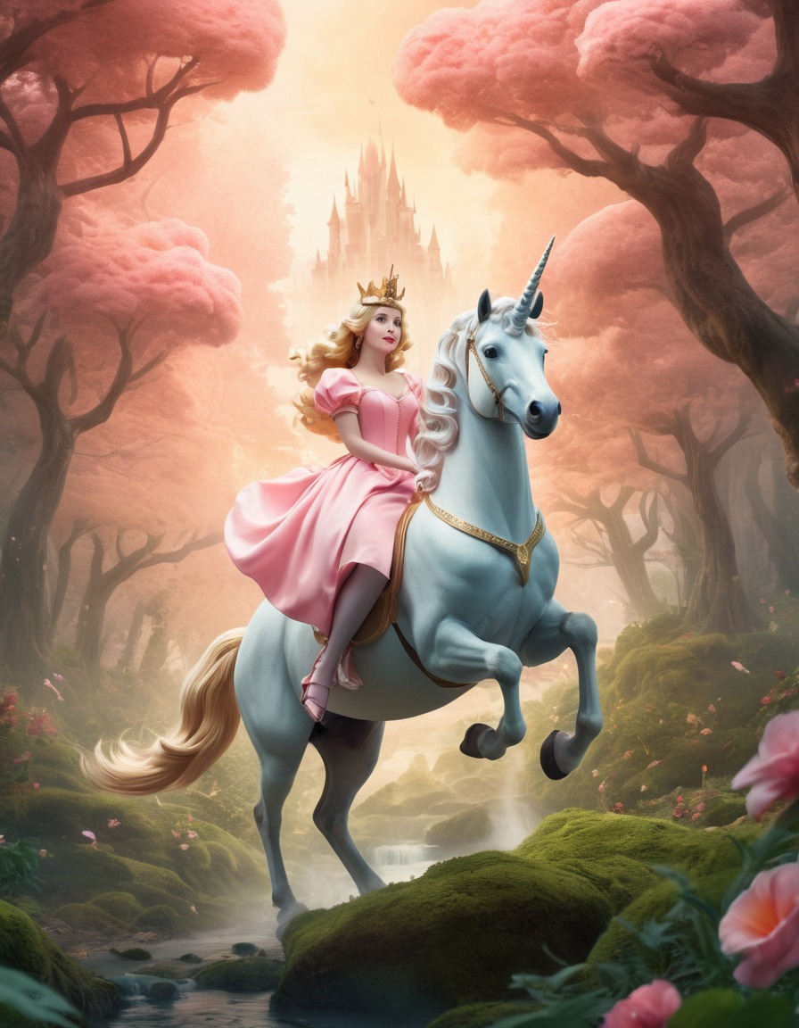 princess peach, unicorn, forest, fantasy, magical, games, girls from games