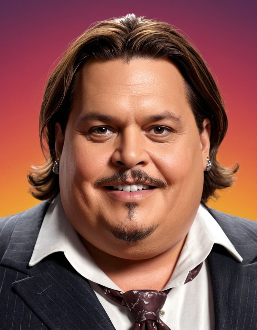 chubby, johnny depp, caricature, humor, fat