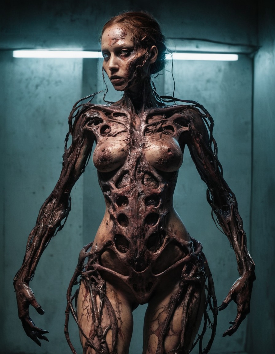 mutations, woman, female, exoskeleton, cybernetic enhancement, bioengineering, science fiction