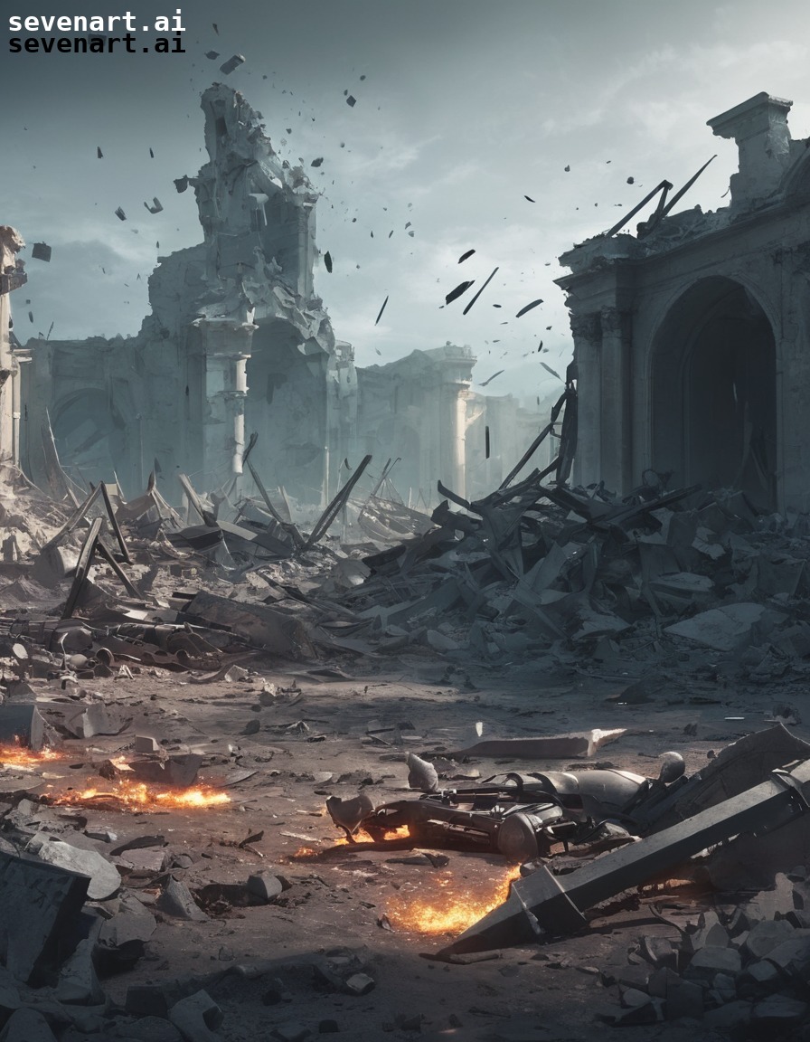 battlefield, war, destruction, ruins, aftermath