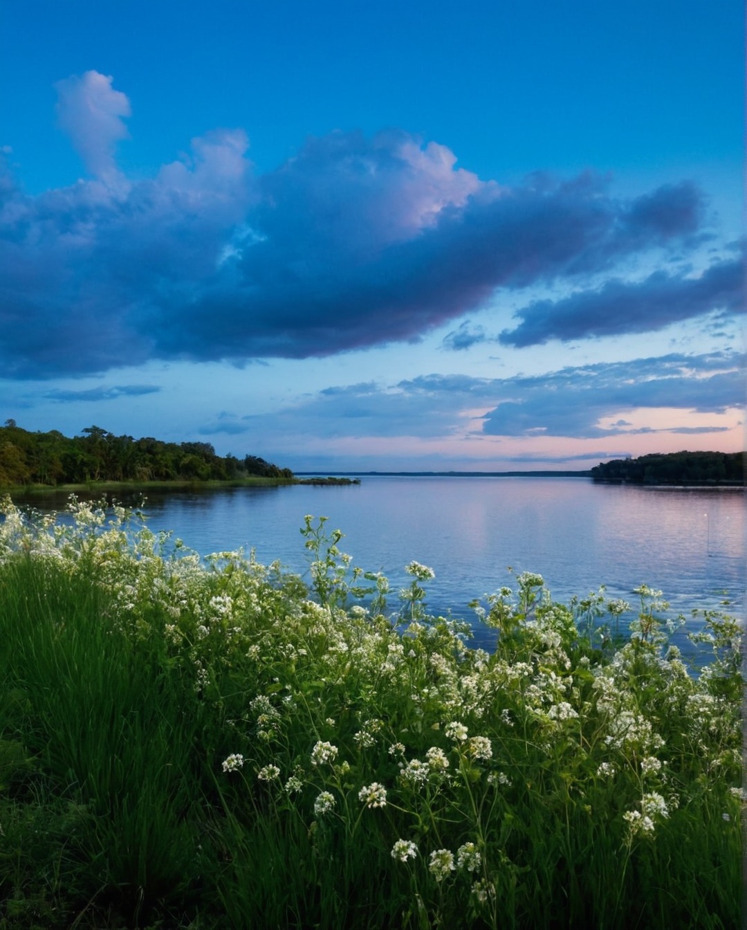 suomi, finland, summer nights, blue hour, evening light, sunset, moon