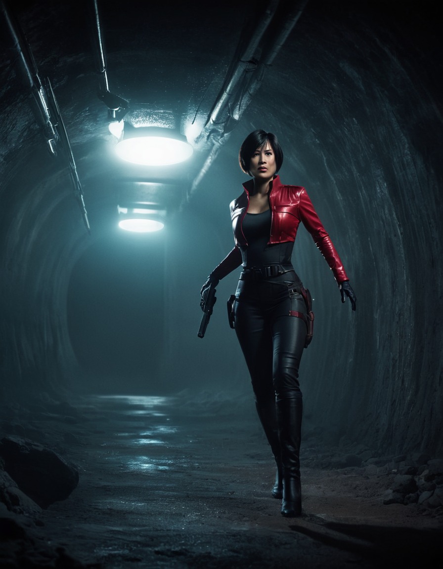 action, suspense, agility, underground, ada wong, games, girls from games