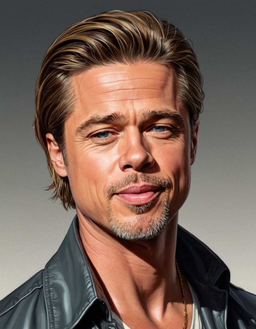 brad pitt, painting, funny, celebrity, art, parody