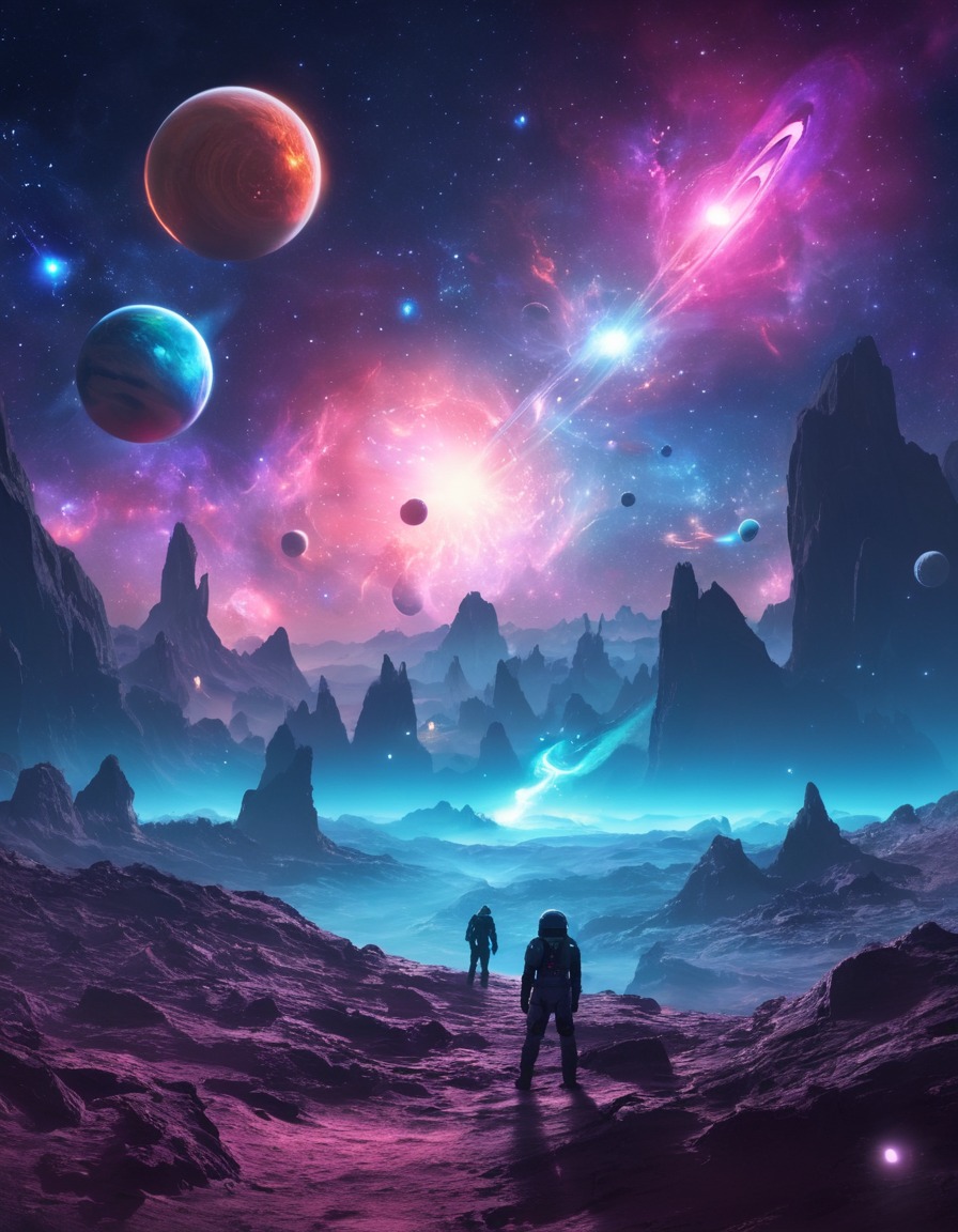 space, surreal, vista, planets, nebulae, stars