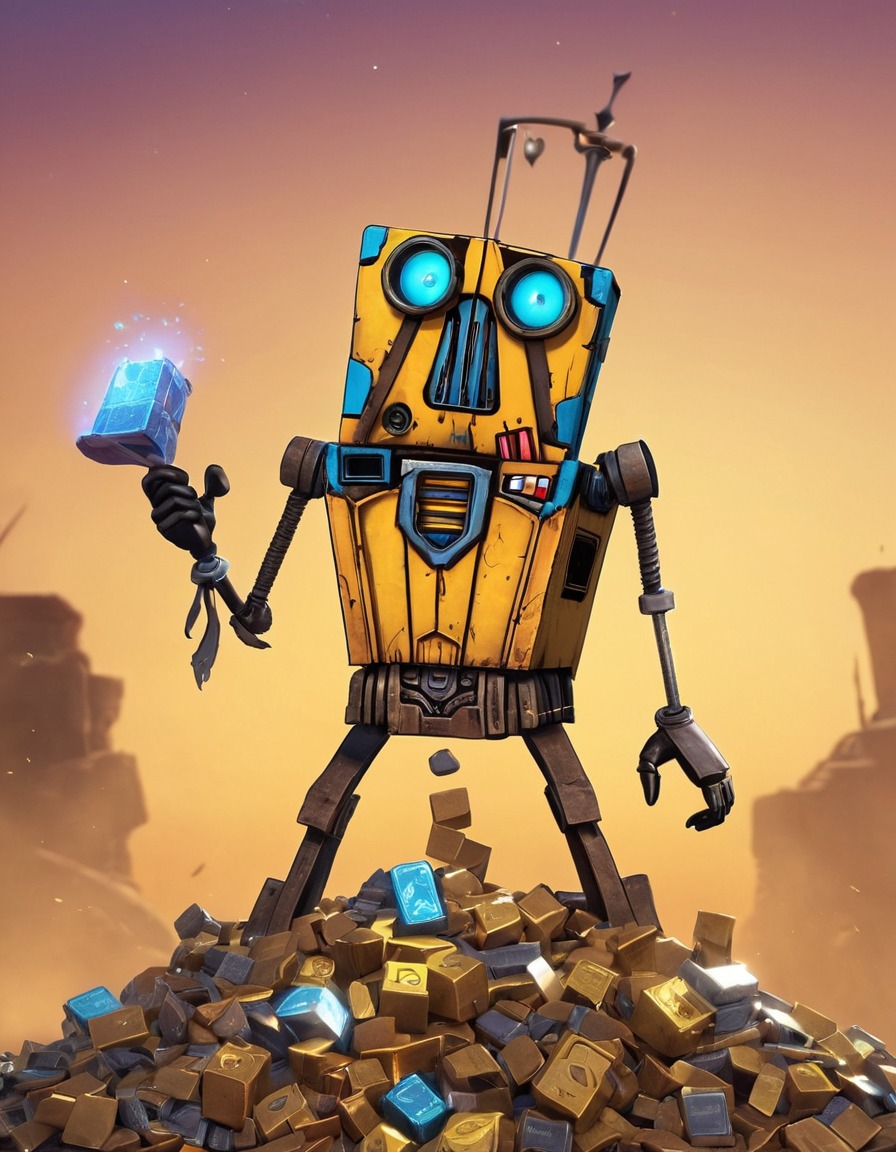 claptrap, borderlands, loot, robot, gaming, dancing, robots, games, movies