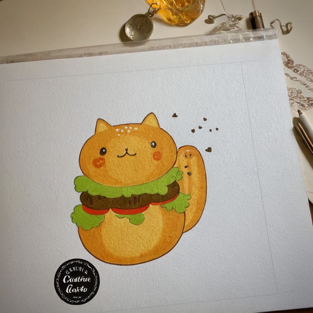 kitty, traditionalart, cat, cartoon, oilpainting, catburgertutorial