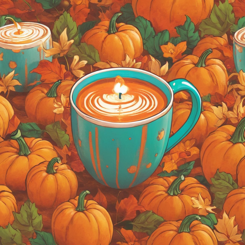 digitalart, dreamup, halloween, decoration, latte, pumpkinspice, pumpkinspicedrink, ai_art