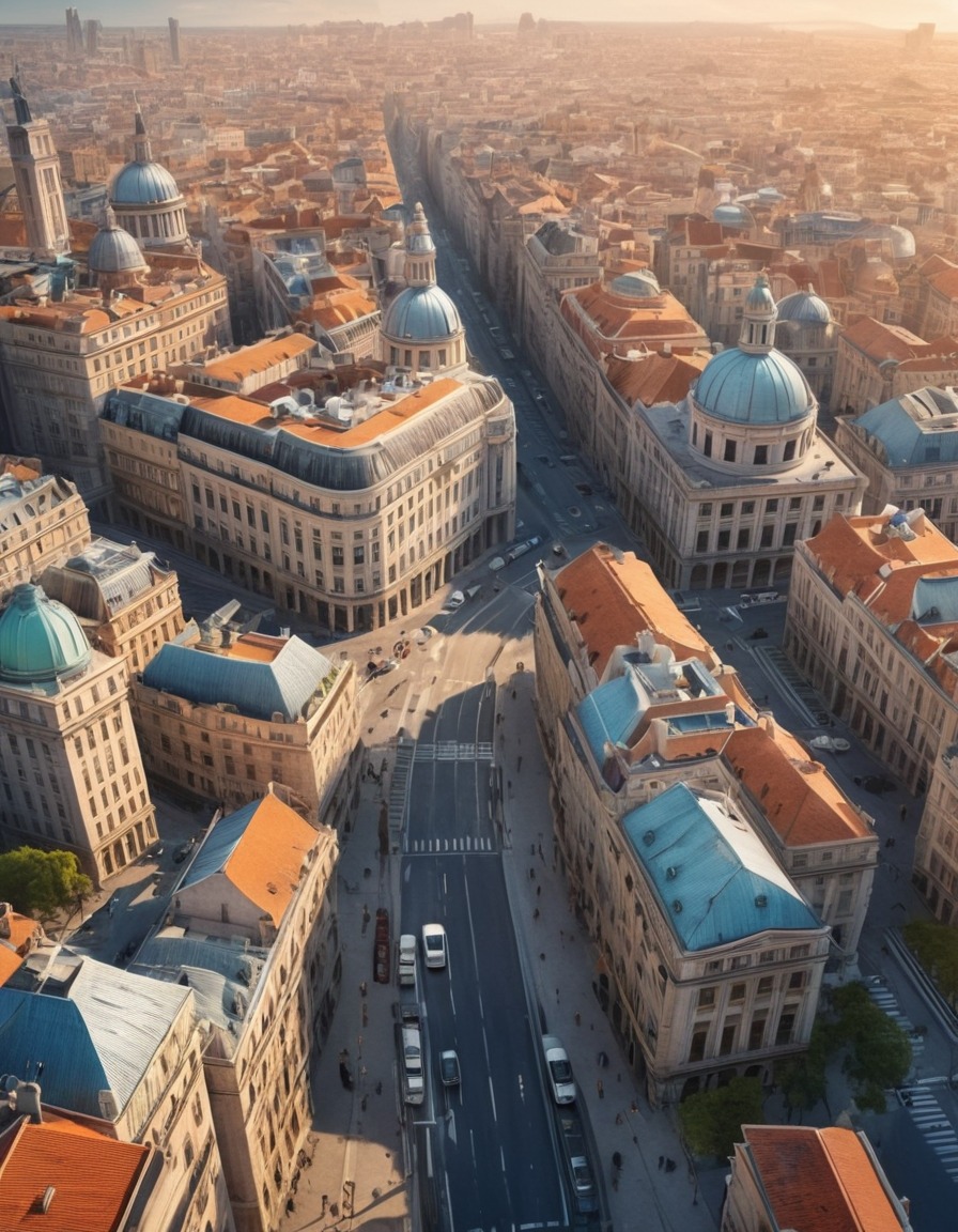 cityscape, neoclassical architecture, aerial view, urban landscape, architecture