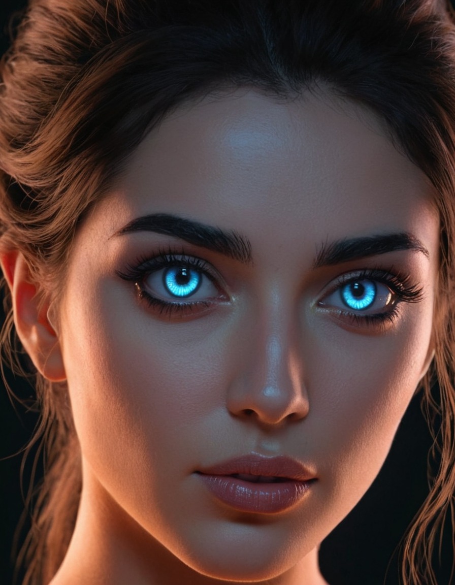 mutations, woman, female, bioluminescence, pupils, genetic modification, supernatural