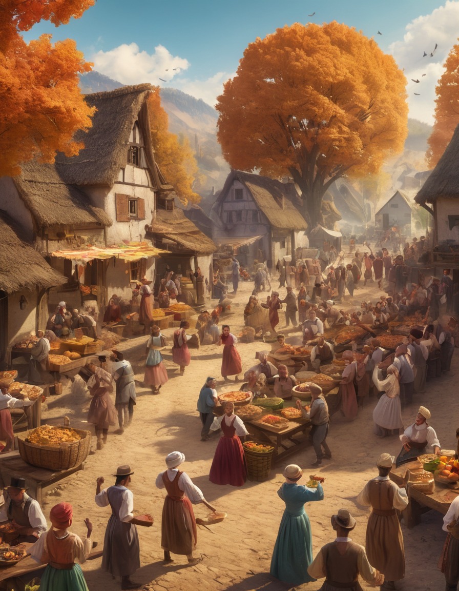 village life, celebration, harvest festival, community, tradition, middle ages