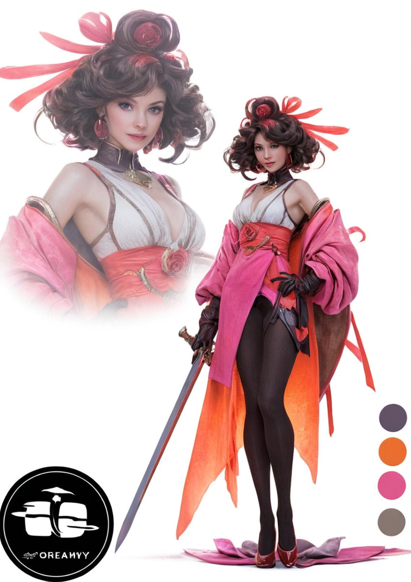 characterdesign, adoptable, adoptablesopen, dnd, characterconcept, samurai, geisha