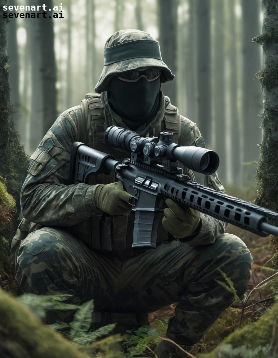 military, sniper, camouflage, forest, surveillance, army