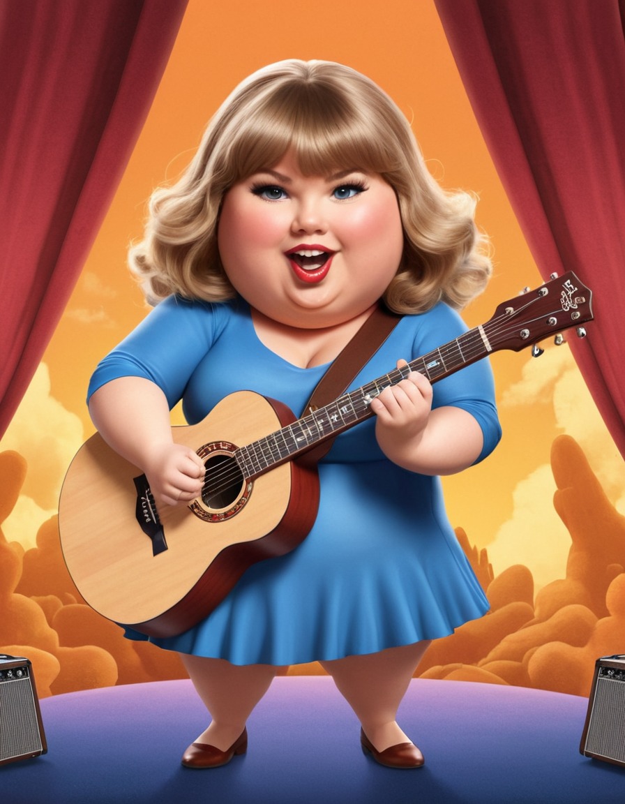 taylor swift, caricature, cartoon, music, fat