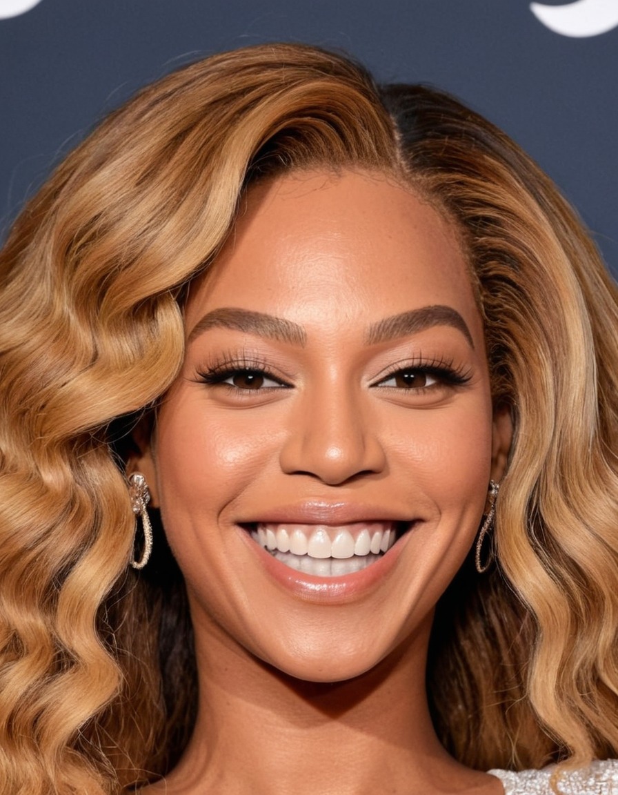 beyoncé, celebrity, caricature, musician, big head, crazy smile, portrait