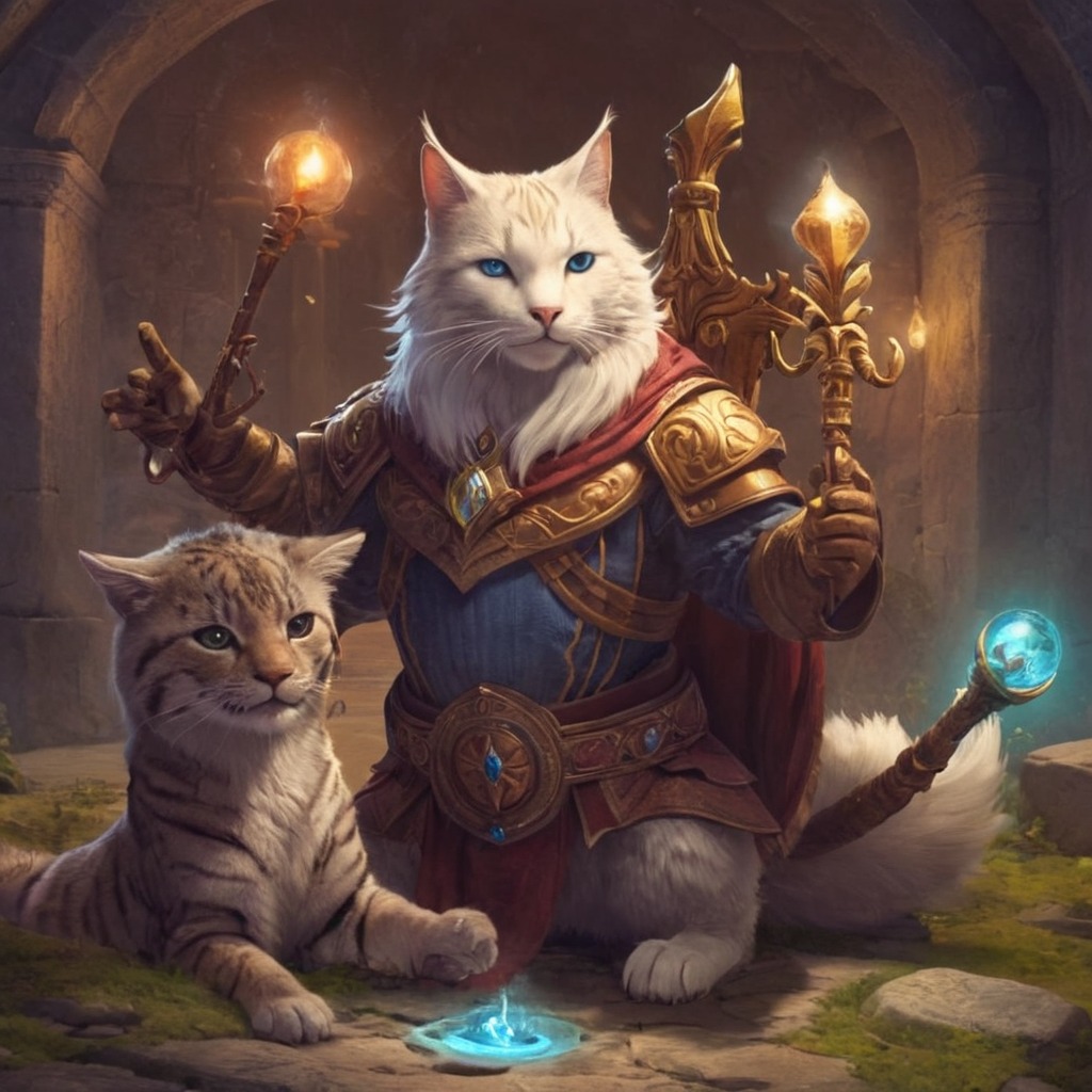 warrior, magic, cat, feline, dreamup, adoptable, pawsandclaws, ai_art